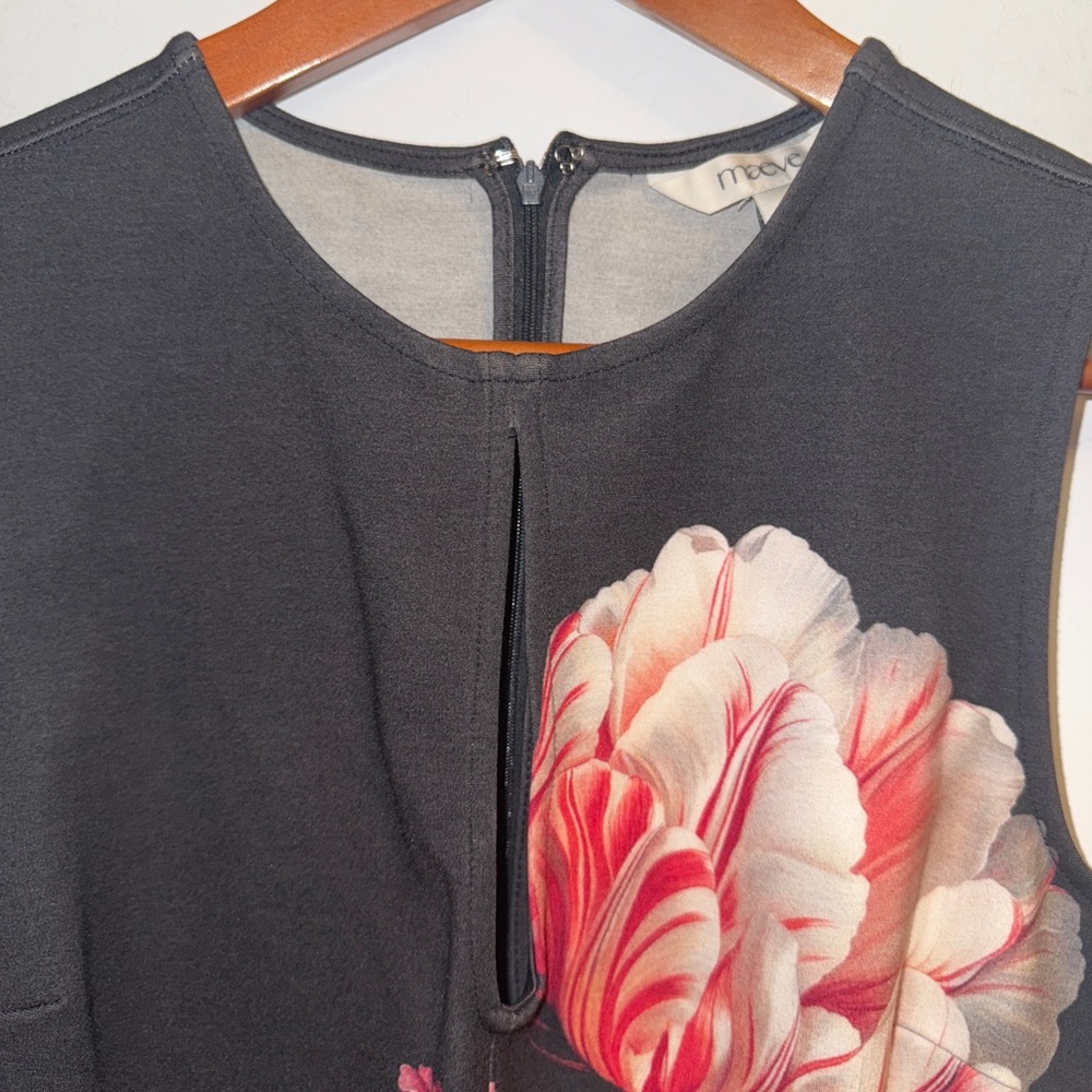 🖤 NWT Maeve Night Watch Black Floral Peplum Tank Top Size S Anthropologie - Picture 7 of 15